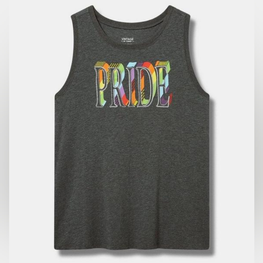 TORRID Pride classic fit embroidered tank Size 3
